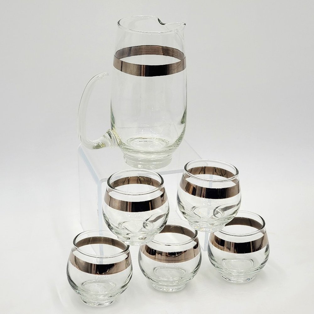 Libbey Silver Band Roly Poly Barware Set